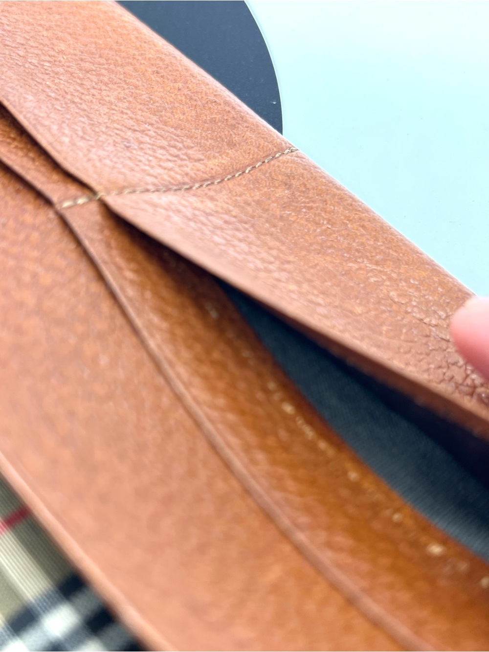 Vintage Burberrys Brown Leather Continental Long Wallet Nova Check England - Picture 11 of 15